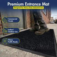 Tapis d'entrée personnalisé avec logo d'entreprise, en caoutchouc, imprimé, teint en masse, lavable, résistant, anti-salissures, pour bureaux, maisons et espaces publics