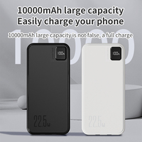 Batterie externe portable TDX X-107DX PD à charge ultra-rapide 22,5 W 10000 mAh Li-Polymère avec écran LED et câbles USB/Type-C intégrés 2-en-1