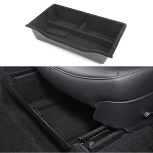 Caja organizadora de almacenamiento para coche Tesla Model Y, de plástico ABS, debajo del asiento, 13.8x8x2.7 pulgadas, telescópica y personalizable - Product Image 3
