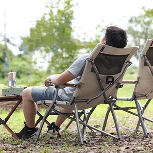 Sedia Reclinabile Portatile e Pieghevole con Braccioli in Legno per Pesca, Spiaggia e Campeggio, Sedia da Riposo con <span class=keywords><strong>Borsa</strong></span> Portaoggetti - Product Image 1