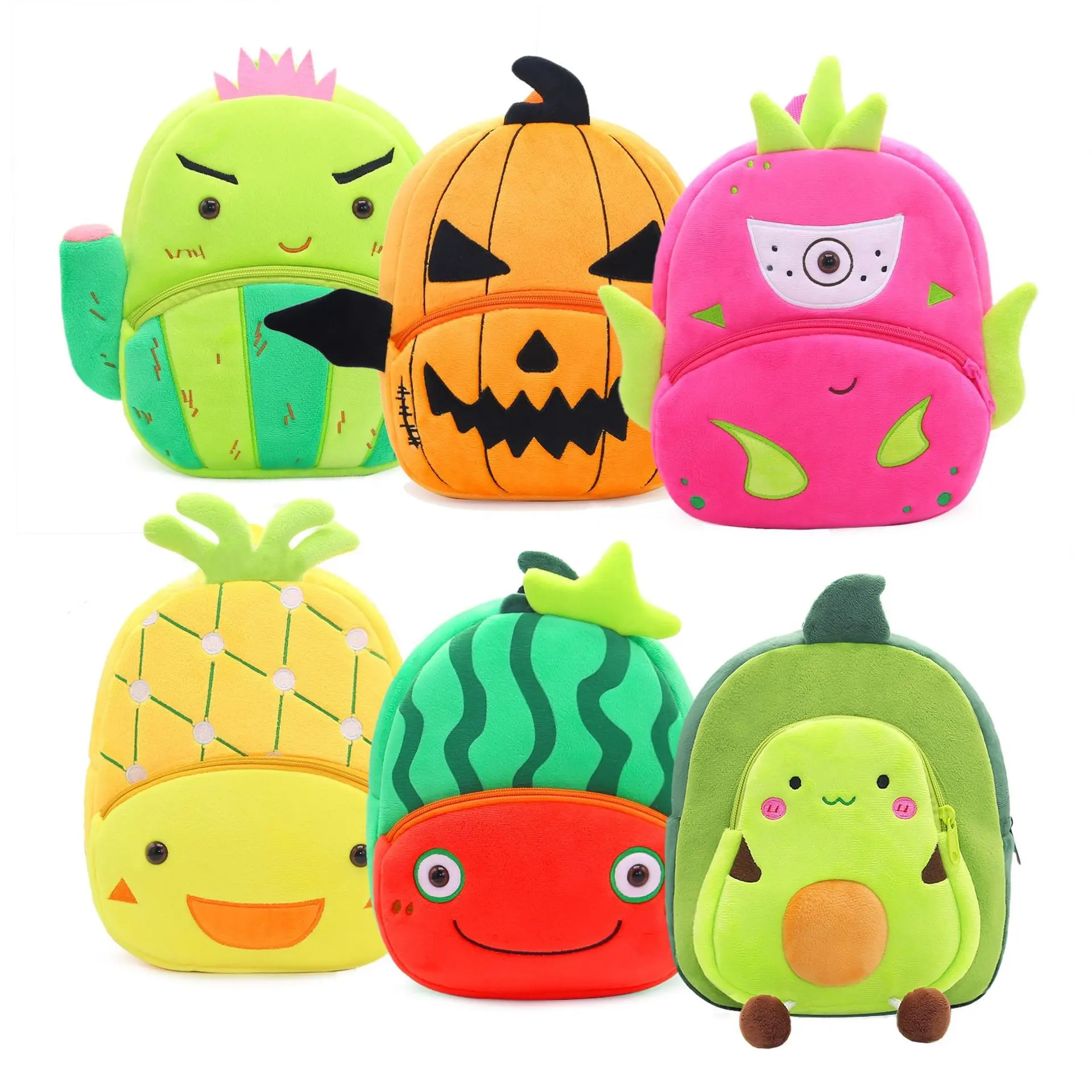 YIZHI Kawaii 3D Cartoon Fruit Plush Kindergarten Children's School Bag Girls School Backpack Bag For Kids Boys