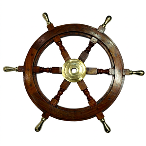 Custom Wooden <b>Ship</b> <b>Wheel</b> Wall Decor | Nautical Marine Steering <b>Wheel</b> | Vintage Coastal Home Decoration - Product Image 1