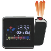 Horloge météo électronique classique, écran couleur LCD, grand affichage, prévisions météorologiques, double alimentation USB, alarme intelligente de température et d'humidité