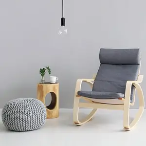 Silla de relax de madera, mecedora de estilo del norte de Europa, silla de relax de madera de bentwood, nuevo diseño 2022