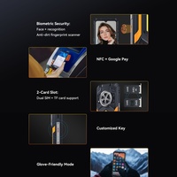 Teléfono Inteligente Resistente Cubot, 6+128 GB, Android 15, CPU G100, Cámara Principal de 64 MP, Batería de 15300 mAh, Cubot Kingkong Power 5