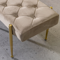 Vente directe d'usine : Banc ottoman et repose-pieds de luxe en velours capitonné pour chambre, salle à manger, salon, console et entrée