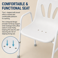 Chaise de douche en acier pour personnes âgées avec dossier - Équipement médical de haute qualité AndCare - Ventes chaudes