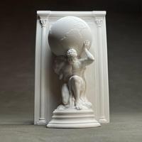 SE7ART Hercules Levage Marionnette Portrait Sculptural Serre-Livres Art Déco Gravé Résine 2 Pièces pour Adultes