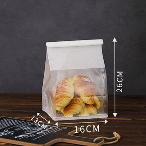 Có thể tái chế trong suốt Kraft túi giấy tin Tie đóng cửa sổ màu trắng thiết kế cho Bánh Mì Bánh có tính năng in ống đồng bề mặt - Product Image 4