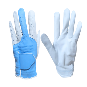 ถุงมือกอล์ฟหนังแกะแท้สีน้ำเงินแบบพรีเมียมสั่งทำพิเศษ ออกแบบสำหรับมือซ้ายของผู้ชายและผู้หญิง มอบความสบายเหนือระดับ - Product Image 1