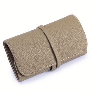 2026 New Collection Fashion Genuine Leather Jewelry Roll Organizer Bag Portable Foldable Necklace <b>Earring</b> Ring <b>Case</b> Women Travel - Product Image 2