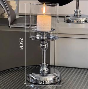 Bougeoir en verre rétro classique, ornements décoratifs, bougeoir unique, bougeoir en métal <span class=keywords><strong>pas</strong></span> <span class=keywords><strong>cher</strong></span> <span class=keywords><strong>pour</strong></span> mariage, salon - Product Image 3