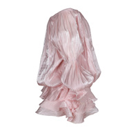 Robe courte de soirée moulante à épaules dénudées pour femme, à manches longues, brillante, à volants superposés