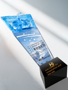 Tùy Chỉnh Ngón Tay Cái Pha Lê Cúp Thủy Tinh Tùy Chỉnh Cạnh Tranh Giải Thưởng Với Chữ Cho Bán Hàng Vô Địch Hoặc Chào Đón Quà Tặng Danh Hiệu - Product Image 3