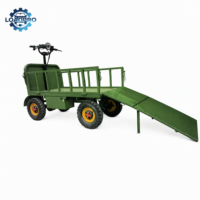 Chariot électrique industriel avec plateau arrière, moteur 1000W, capacité de charge 1000kg, pour ferme, verger et atelier