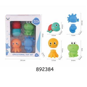 Bình Xịt Nước Tắm Vui Nhộn Yêu Thích Cho Trẻ Mới Biết Đi Đồ Chơi Động Vật Bằng Cao Su Biển Cỡ Nhỏ Hình Rùa Cá Ngựa Hoạt Hình Lắp Ráp - Product Image 6