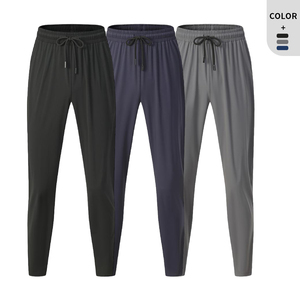 Pantalon d'entraînement à séchage rapide pour hommes 78% nylon 22% spandex respirant logo personnalisé Joggers couleur unie pantalon actif pour hommes Fitness Gym - Product Image 3