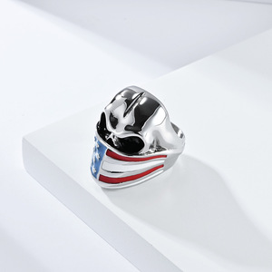 Skull <b>Ring</b> <b>Titanium</b> Steel Silver Gold <b>Black</b> Skeleton Design Men's Fashion Jewelry Gift Hip Hop Style - Product Image 3