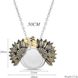Collar con Urna para Cenizas, Mi Corazón Vive en el Cielo, Colgante Conmemorativo con Girasoles, Joyería de Acero Inoxidable para Guardar Recuerdos - Product Image 3