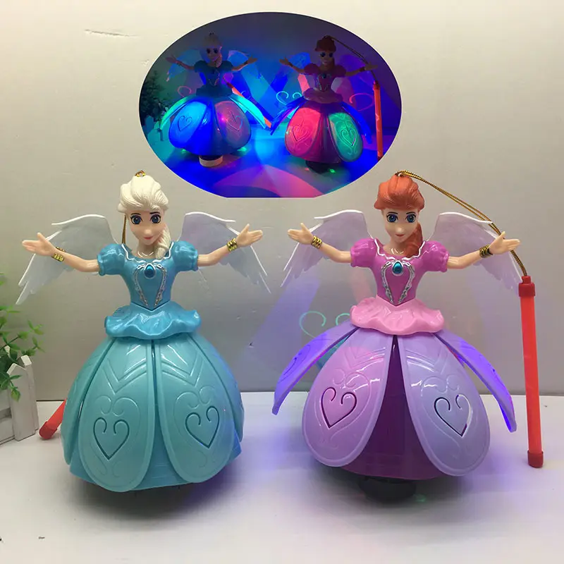 Müzikal dans bebek oyuncak pil kumandalı dans prenses müzik ve ışık ile kız hediye için