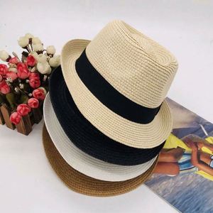 Spring and Autumn Cheap Children Kid Rock <b>Straw</b> Fedora <b>Hats</b> for Outdoor Sports - Product Image 2