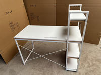 Bureau d'ordinateur exécutif portable multifonction ergonomique au design moderne, extensible, avec structure métallique et surface en bois pour le bureau à domicile