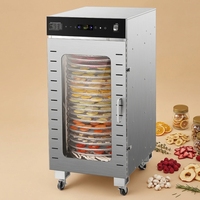 Commerciële 12-80 bakjes roestvrijstalen roterende fruitdroger voedsel beef jerky dehydrator machine huishoudelijke voedseldehydrator