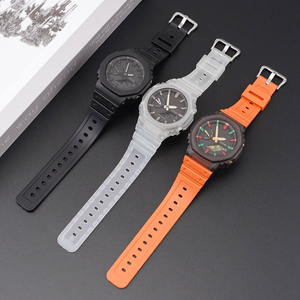 Bracelets de montre en gros pour <span class=keywords><strong>Casio</strong></span> <span class=keywords><strong>GA</strong></span>-2100/<span class=keywords><strong>2110</strong></span>, en TPU à dégagement rapide, pour hommes et femmes, 16 mm - Product Image 5
