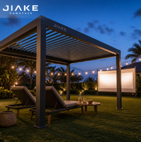 Pergola en aluminium Jiake 6063-T5 avec toit à lames motorisées pour cinéma en plein air, pelouse, patio, gazebo extérieur, pavillon, terrasse