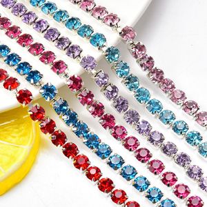 High Quality Crystal <strong>Rhinestone</strong> <strong>Cup</strong> <strong>Chain</strong> Ss28 6Mm Sew on Strass Glass Diamond Claw <strong>Chain</strong> Trims for Crafts Diy Jewelry Wedding