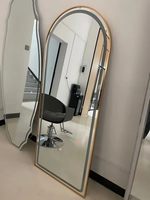 Nouvelle Arrivée Grand Miroir Mural LED Doré pour Salon de Coiffure et Maquillage, Mobilier de Salon de Beauté