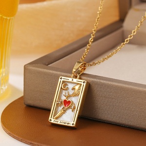 Buscadores espirituales de moda en todo el mundo collar de cartas de <span class=keywords><strong>Tarot</strong></span> de acero inoxidable de alta calidad joyería de moda para mujeres - Product Image 5