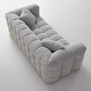 <span class=keywords><strong>Sofa</strong></span> kain gaya Zen dengan bulu domba Teddy, <span class=keywords><strong>Sofa</strong></span> kompres warna krim Marshmallow - Product Image 3
