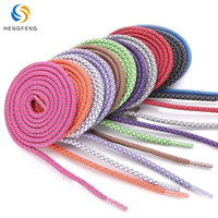 Lacets ronds réfléchissants tissés multicolores en gros, directement de l'usine, pour accessoires de marques de chaussures