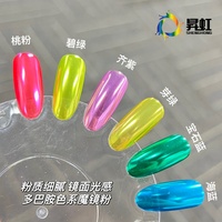 Poudre miroir SH Hot South America, orange fluorescent, rose, bleu, vert, jaune, chrome, pigment métallique UV pour nail art