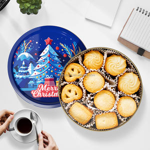Galletas redondas de estaño de Navidad y fabricantes de galletas galleta danesa real Premium - Product Image 5