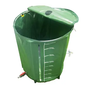 Custom 200l Pvc Outdoor Irrigation Water Saving Bucket 500d Foldable Rain Barrel Tank