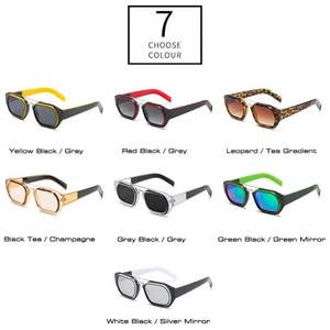 Gafas de Sol Retro de Moda, Estilo Steampunk, para Hombre y Mujer, Protección UV400, Doble Puente, Cuadradas, 2021 - Product Image 5