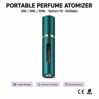 Vente en gros de flacons vaporisateurs de parfum rechargeables en aluminium à remplissage par le bas, 5 ml, 8 ml, 10 ml, pour les voyages