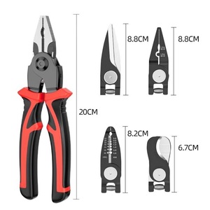 Pince <span class=keywords><strong>d</strong></span>'électricien multifonctionnelle en acier à haute teneur en carbone de qualité industrielle, avec embouts interchangeables pour <span class=keywords><strong>d</strong></span>énuder et couper les fils, <span class=keywords><strong>aiguille</strong></span> spéciale métrique - Product Image 2