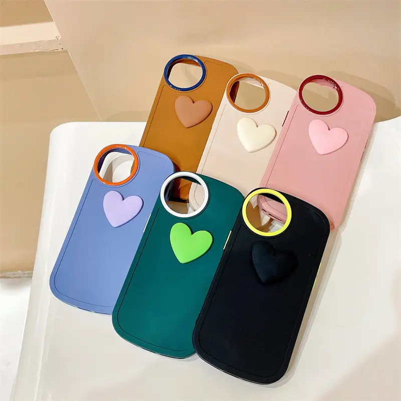 for iphone 11pro max 256gb 13 pro 13mini flexible tpu case with 3D love heart for iphone 12 pro tpu case