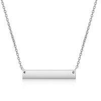 Collier barre gravé sur mesure, pendentif plaque nominative personnalisée en acier inoxydable avec texte et logo, bijou DIY, cadeau