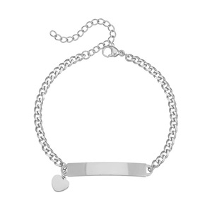 Pulsera de Acero Inoxidable con Colgante Curvo en Forma de Corazón, Ajustable, Joyería Unisex para Aniversario - Product Image 5