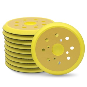 New Arraivel 10 Pcs/Set 125mm 5'' 8/4 Yellow <strong>Sander</strong> Sand Paper <strong>Pad</strong> Abrasive Tools 5 Inch <strong>Orbital</strong> Sanding Disc Backing <strong>Pads</strong> - Product Image 1