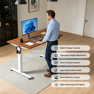 โต๊ะทำงานปรับระดับความสูงอัจฉริยะ Hetium Modern Ergonomic พร้อมมอเตอร์เดี่ยว โครงสร้างแข็งแรง พร้อมที่เก็บของ และปฏิทิน - Product Image 2