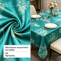 Prix compétitif, tissu jacquard 100% polyester, couleur stable, toucher doux, pour banquet, fête, restaurant, nappe de table de mariage