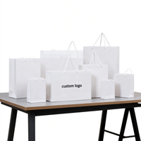 Sacs cadeaux en papier kraft, carton ivoire, avec logo personnalisé imprimé à l'écran, pour vêtements, chaussettes, chaussures, bijoux et montres