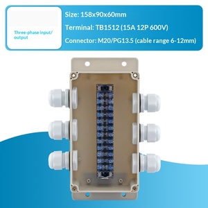 158x90x60mm Waterproof Junction Box Three-in-three-out 15A Terminal Block PG13.5 Cable Gland <b>Enclosure</b> Terminal box - Product Image 2