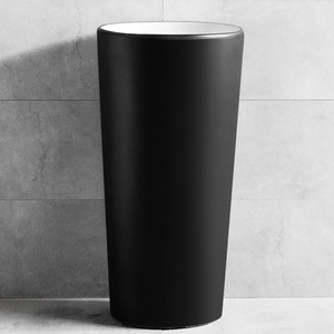 Ceramic Pedestal <b>Basin</b> <b>Round</b> Floor Standing One Piece Easy Cleaning Bathroom Sink - Product Image 3