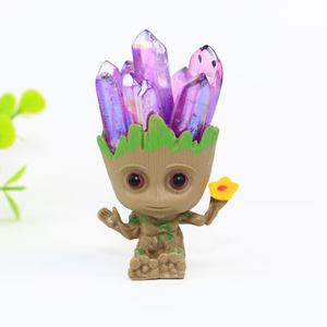 Pierre de cristal de guérison artisanale, <span class=keywords><strong>grappe</strong></span> de quartz Aura, <span class=keywords><strong>arbre</strong></span> en cristal de quartz clair, cadeau d'ornement pour bébé, vente en gros - Product Image 6